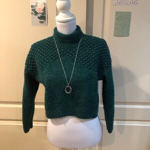 Free People Deep Green Cowl Sweater